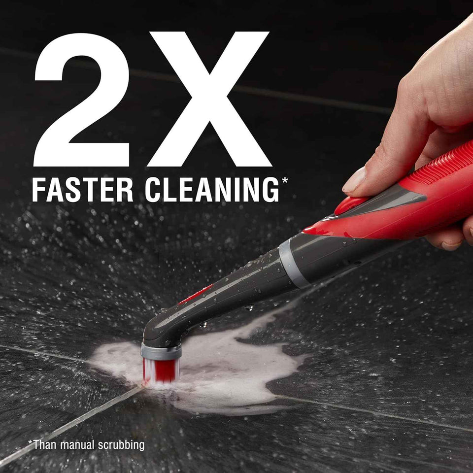 Rubbermaid Reveal Power Scrubber with Multi-Purpose & Grout Head, Cordless Electric Battery Powered Scrub Brush, Water Resistant, for Home/Kitchen/Bathroom/Grout/Tile/Shower/Tub
