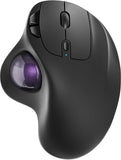 Nulea M501 wireless trackball mouse, rechargeable ergonomic, easy thumb control, precise tracking, 3 device connection, PC, laptop, Mac, Windows compatible