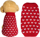 Dxhycc pink heart puppy sweater for small cats and dogs, soft warm winter pet clothes, size S