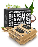 Lick-safe daily pet wipes for dogs and cats, vet-approved, hypoallergenic, unscented, earth-friendly, 100-count