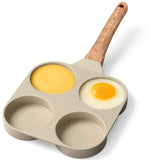 Nonstick 4-Cup Frying Egg Pan, White Marble, Granite, PFOS & PFOA Free