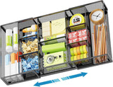 Marbrasse Expandable Desk Drawer Organizer, Mesh Drawer Organizer Tray with 10 Adjustable Compartments, Desk Organizers and Accessories, 5 Dividers Drawer for Office Supplies, Makeup & Vanity (Black)