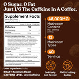 venture pal 48000mg lion's mane mushroom coffee with 12 adaptogenic mushrooms, 40 servings, instant coffee