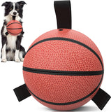 Qdan dog toys 6 inch world cup dog soccer ball with straps for small medium pet outdoor play