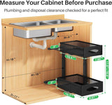 stainless steel under sink organizer with 2 tier pull out cabinet basket mesh sliding drawers