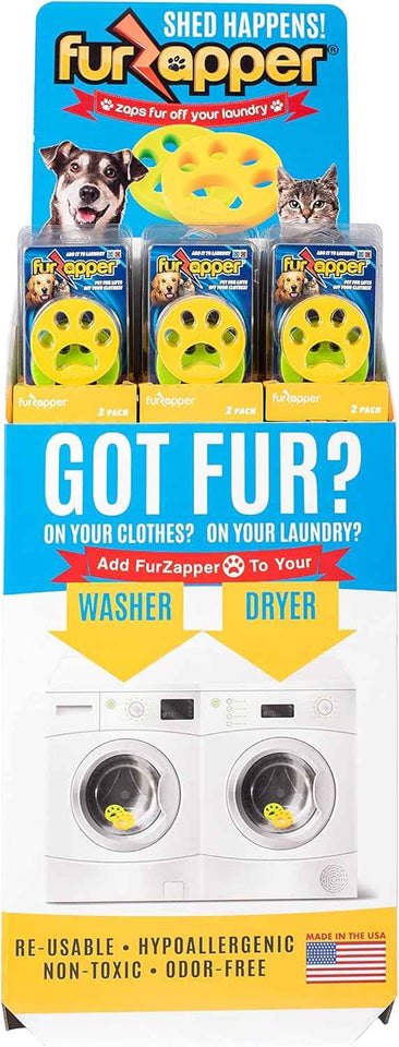 FurZapper Pet Hair Remover 2 Pack Reusable Dog Cat Hair Remover Tool for Laundry and Dryer Use