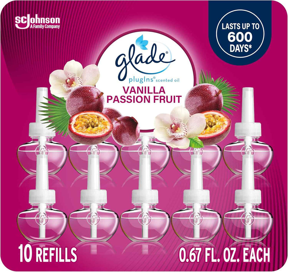 Glade PlugIns Refills Air Freshener, Scented and Essential Oils for Home and Bathroom, Hawaiian Breeze, 6.7 Fl Oz, 10 Count