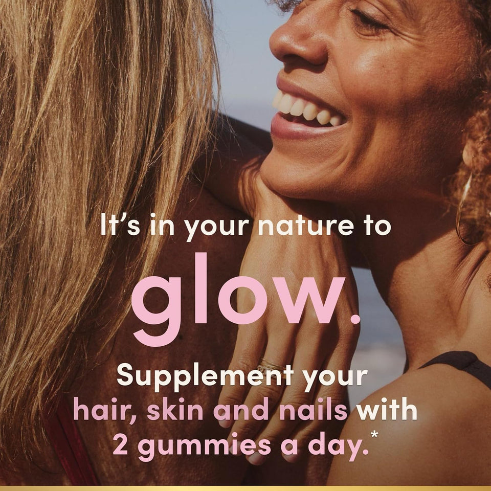 Nature's Bounty Hair, Skin & Nails with Biotin, Strawberry Gummies Vitamin Supplement, Supports Hair, Skin, and Nail Health for Women, 2500 mcg, 140 Ct, 70 Total Servings