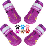 Qumy dog shoes, large dog boots, medium dog paw protectors for winter, snow, hot pavement, rainy weather, outdoor walking, indoor hardfloors