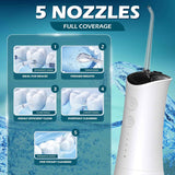 120PSI portable rechargeable water dental flosser for healthier teeth and gums with 4 pressure modes