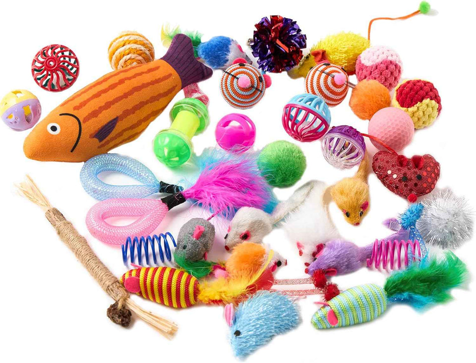 Fashion's Talk Cat Toys Variety Pack for Kitties - 20 Pieces - Multi-Color Interactive Catnip Toys