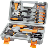 CARTMAN 39 Piece Tool Set General Household Hand Kit with Plastic Toolbox Storage Case Orange