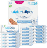 WaterWipes Sensitive+ Newborn & Baby Wipes, 3-in-1 cleans, cares, protects, 99.9% water, unscented & hypoallergenic, 60 count, 2x stronger, thicker & softer