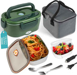 100W Cordless Electric Lunch Box for Adults & Men, Rechargeable Battery Powered Heated Lunch Box, 1.2L Portable Food Warmer Lunchbox with 5-Sided Heating for Work Car Outdoor Use