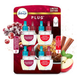 Febreze Odor-Fighting Fade Defy PLUG Air Freshener Baked Cinnamon Apple, Cranberry Crumble, .87 fl. oz. Oil Refill, 2 of Each