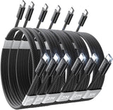 Lisen 5-pack usb c to c cable, 60w fast charging, 10ft for iphone 17, ipad, galaxy s25/s24