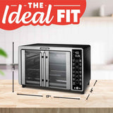 Gourmia 25 Qt French Door Air Fryer with 17 Cooking Presets and Digital Display