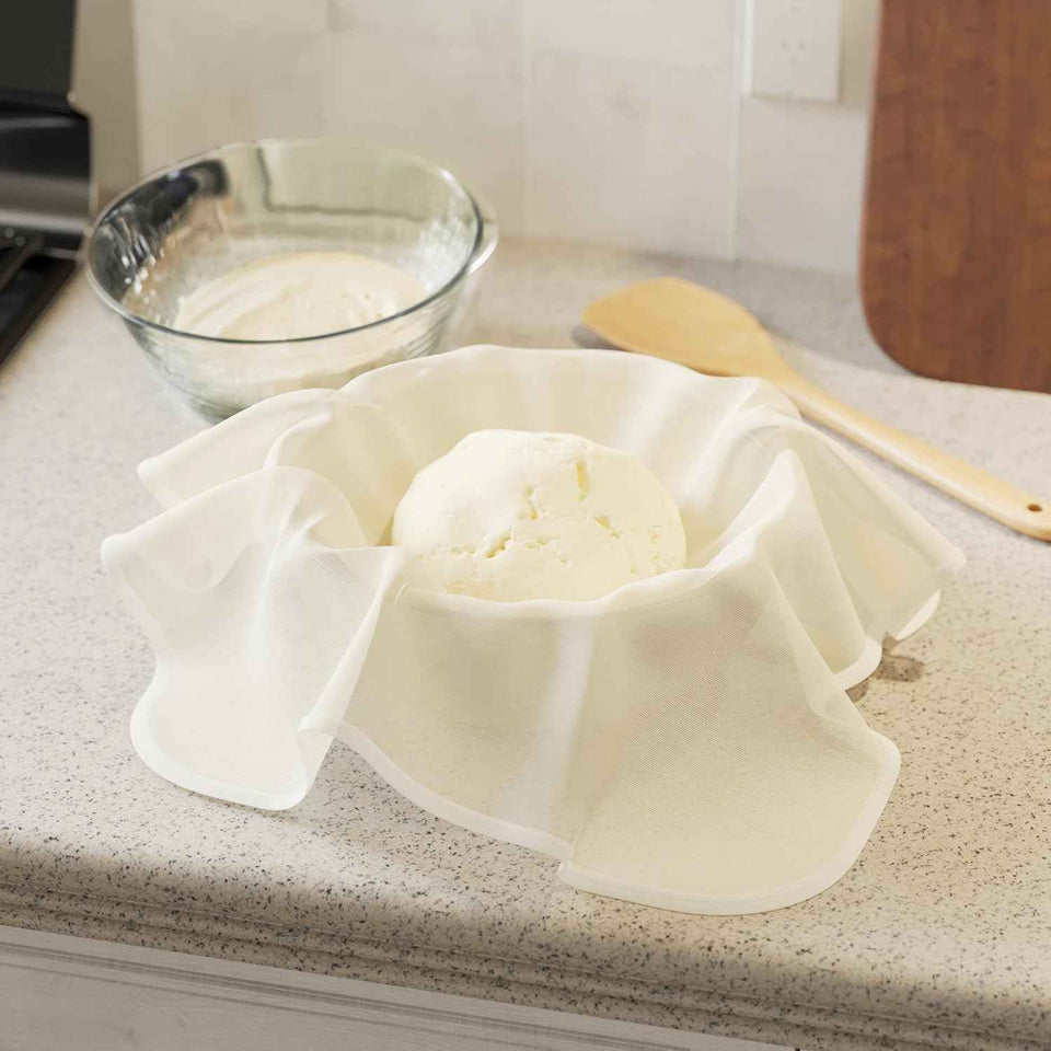 6-Pack Unbleached Cotton Cheesecloth Strainers for Cooking, Baking, and Cheese Making - 20x20 Inch Hemmed Grade 100 Cheesecloth