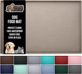 GORILLA GRIP 100% Waterproof Raised Edge BPA Free Silicone Pet Feeding Mat, Dog Cat Food Mats Contain Spills Protects Floors, Placemats for Cats and Dogs Water Bowl, Pets Accessories 18.5x11.5 Gray