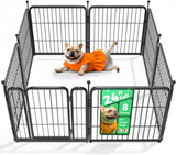 fxw rollick unleashed dog playpen for indoor, yard, rv camping, 24 inch 8 panels for small and puppy dogs, black