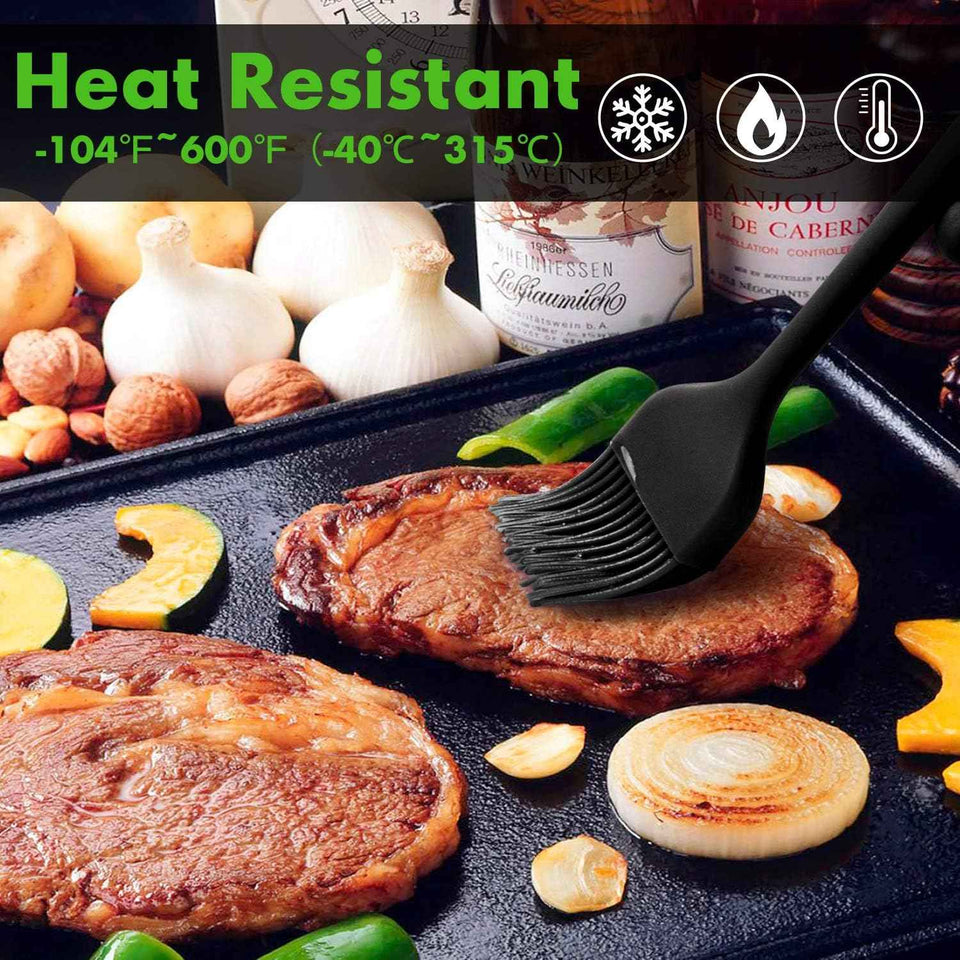 600℉ Heat Resistant Basting Brushes, BPA Free Silicone Pastry Brush for BBQ Grill Barbecue Baking Kitchen