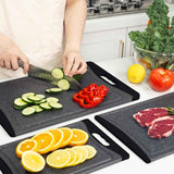 Empune Extra Large Plastic Cutting Boards, Set of 3 with Juice Grooves and Easy-Grip Handles
