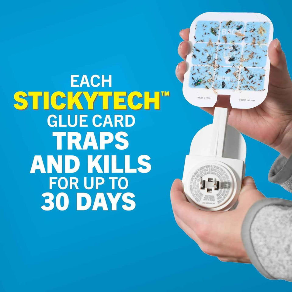 Safer Home Indoor Plug-In Fly Trap - SH502 - Effective Fruit Fly Traps for Indoors, Gnat Traps for House Indoor, 400 Sq Ft Protection - Style: 1 Device + 2 Glue Cards