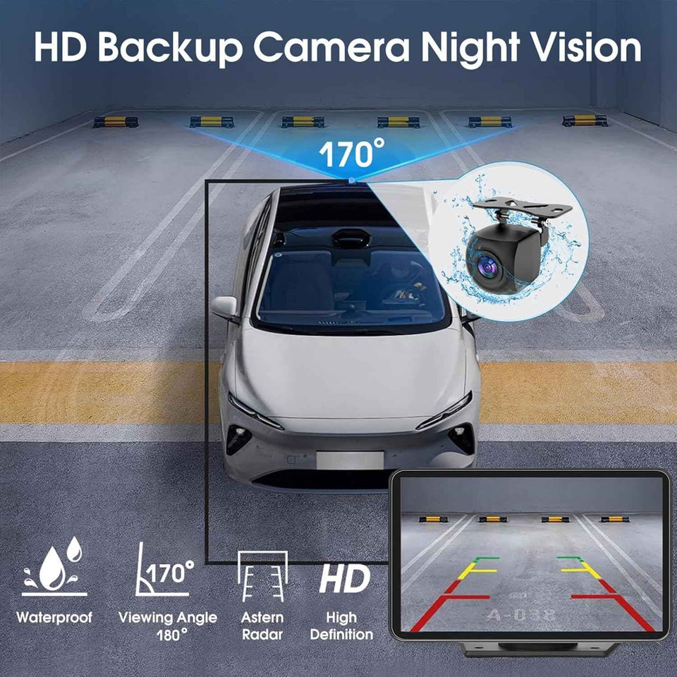 Carplay Screen for Car, 7" HD Wireless Portable Car Play Touchscreen Stereo with Android Auto Mirror Link/Backup Camera/GPS Navigation/Satellite Radio for All Vehicles