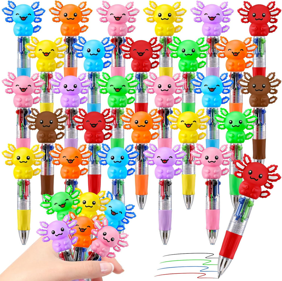 cZWZ 20Pcs Mini Multicolor Pens 4-in-1 Cute Ballpoint Pens for Kids Birthday Party Favors Gifts Teacher Supplies