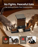 oneisall automatic cat feeder with 5g wifi, timed dry food dispenser for 2 small pets