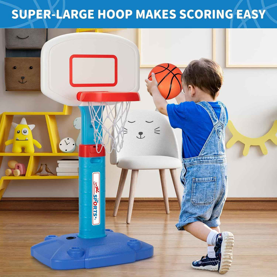 Toddler basketball hoop indoor adjustable kids basketball hoops with 3 balls for outdoor poolside