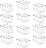 Vtopmart 6 Pack Clear Stackable Storage Bins with Lids, Medium Plastic Containers with Handle for Pantry Organizer and Storage,Perfect for Kitchen,Fridge,Cabinet, Closet,Bathroom Organization