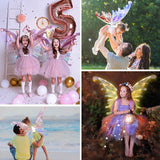 maysida electric fairy wings for girls, light up moving butterfly wings with led lights and music, halloween valentine birthday christmas party costume princess cosplay
