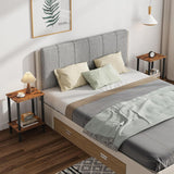 TUTOTAK End Table, Set of 2, Side Table, Nightstand, 2-Tier Storage Shelf, Sofa Table for Small Space, Living Room, Bed Room TB01BB035