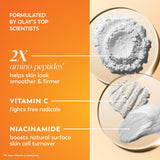 olay vitamin c max face moisturizer for women, hydrating and brightening cream with niacinamide, peptides, 1.7 oz