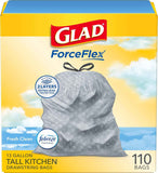 Glad ForceFlex Tall Kitchen Trash Bags, 13 Gallon, Fresh Clean, 140 Count (Package May Vary)