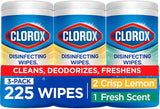 clorox disinfecting cleaning wipes variety pack, 75 count, 3 pack, crisp lemon and fresh scent