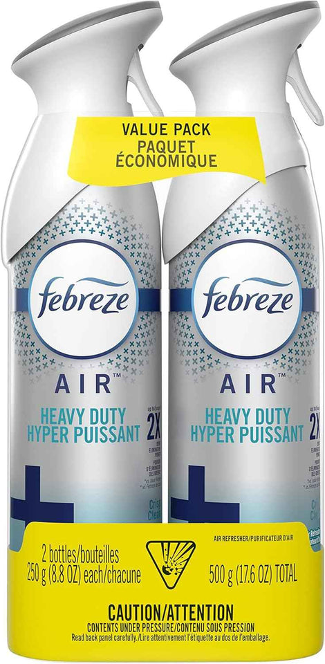Febreze Air Mist Air Freshener Spray, Odor-Fighting Room Spray, Air Fresheners for Home and Bathroom and Kitchen, Aerosol Can, Linen & Sky Scent, 8.8oz (Pack of 2)