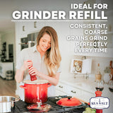 Sea Salt Superstore Coarse Grain Kosher Non-Iodized Baja Salt Refill for Grinder, 14 oz Bag