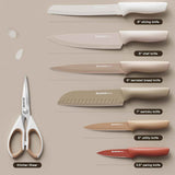 Astercook 13-Piece Kitchen Knife Set, Healthy Anti-Rust Coating, Dishwasher Safe, Stainless Steel