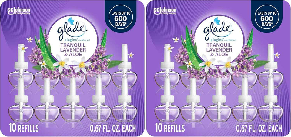 Glade PlugIns Refills Air Freshener, Scented and Essential Oils for Home and Bathroom, Aqua Waves, 6.7 Fl Oz, 10 Count