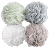 BTYMS bath sponge shower loofahs 60g mesh pouf bath scrunchies body wash puff pack of 4 assorted colors