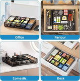 marbrasse expandable desk drawer organizer with 10 adjustable black compartments perfect for office supplies