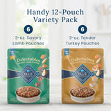 Blue Buffalo Delectables Natural Wet Dog Food Topper Variety Pack, Lamb & Turkey Dinner, 3oz, 12-Pack, 6-Flavor Assortment