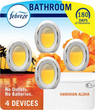 Febreze Bathroom Air Freshener, Odor-Fighting, Plug In Alternative, Air Fresheners for Home, Bathroom, & Kitchen, Closet Air Fresheners, Pet & Litter Box Odor Fighter, Refresh & Energize Scent, 4ct