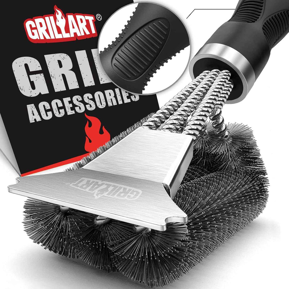 GRILLART Grill Brush and Scraper, Extra Strong BBQ Cleaner Accessories for Gas/Charcoal Grilling Grates