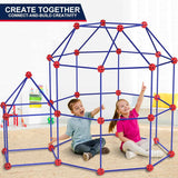 OleFun 180 Pack Fort Building Kits for Kids Ages 4-8 STEM Building Toys DIY Castles Tunnels Play Tent Gifts