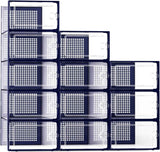 Kuject X-Large Shoe Storage Boxes Organizers Clear Plastic Stackable 12 Pack, Shoe Rack & Holder Substitute, Sneaker Containers, Toy Storage Organizer Bins for Entryway, Closet, Under Bed, Black