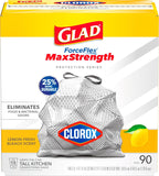 Glad Tall Kitchen Trash Bags 13 Gallon, MaxStrength Cherry Blossom Garbage Bags, Drawstring, 90 Count - Rayz Mart