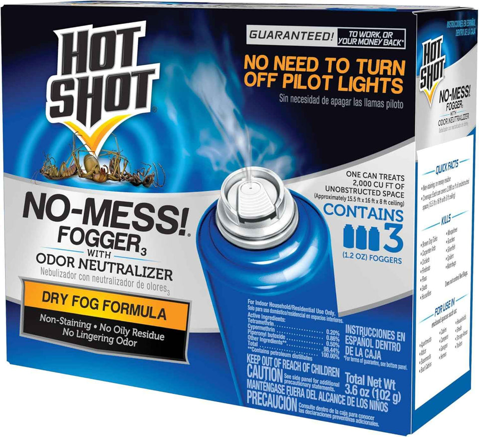 Hot Shot Fogger With Odor Neutralizer 6 Count-2 Ounce Cans (2 Pack), Controls Heavy Insect Infestations